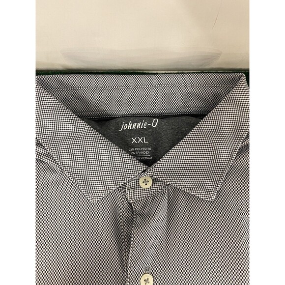 Men's Johnnie-O Prep Formance Jersey Poe Printed Polo/GOLF Shirt Black XXL/2XL - Picture 8 of 11